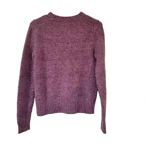 Banana Republic Women's Raspberry Heather Wool/Nylon/Acrylic Knit Crew Neck Long - Picture 8 of 11